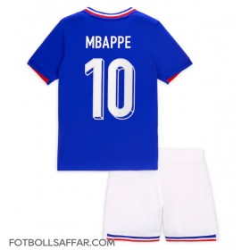 Frankrike Kylian Mbappe #10 Hemmadräkt Barn EM 2024 Kortärmad (+ Korta byxor)